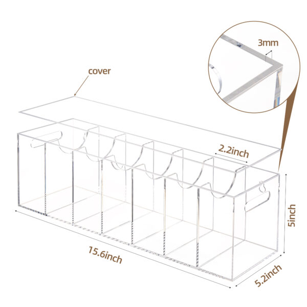 COOLBLANG Belt Organizer, Acrylic Belt Storage for Closet with Dust Cover, Clear Belt Container Display Holder for Drawer, Clear Belt Tie Case Hanger 7 Compartments Men Home (Transparent, Large) - Image 4